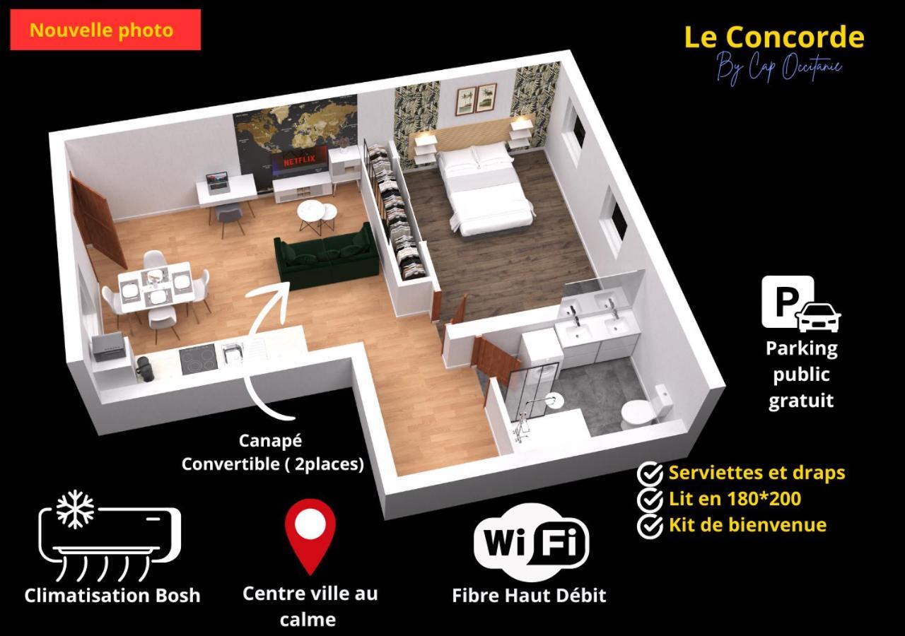 Le Concorde-Wifi-Clim-Parking-3Etoiles-Ockeys Apartment Bram Ngoại thất bức ảnh